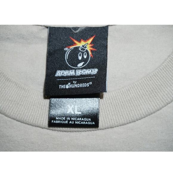 The Hundreds Adam Bomb Graphic T-Shirt XL Beige Tan Streetwear Skate - Picture 3 of 3